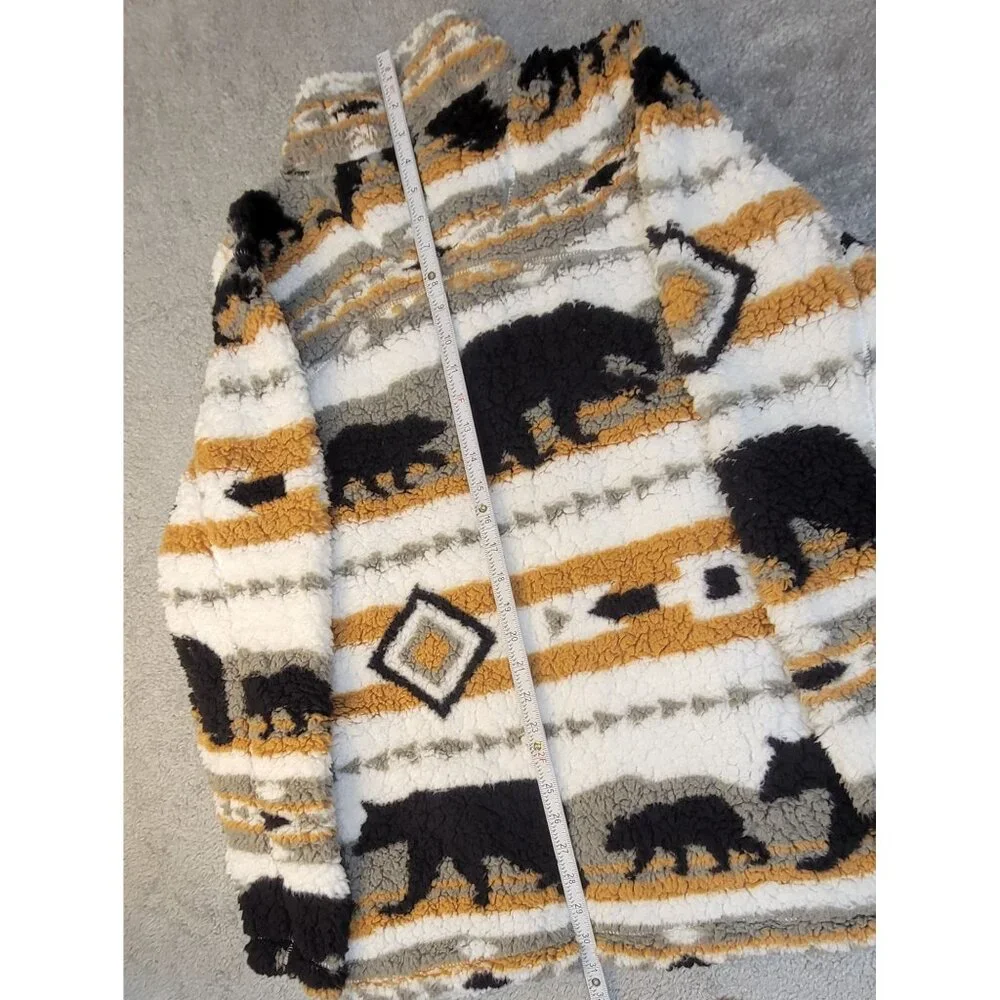 Cabin Fever by Ramatex Sherpa Pullover Bear Sweater - Picture 12 of 15